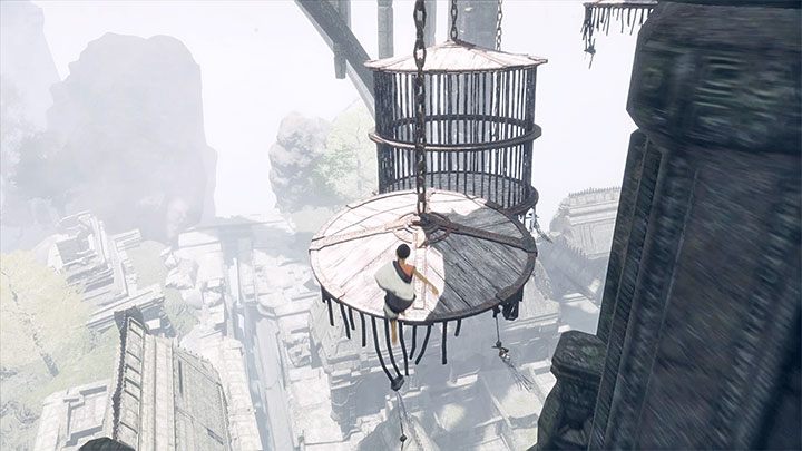 Pozostań na półce, na której były beczki dla Trico i wyrusz na jej przeciwległy koniec - Wspinaczka na wysokości | The Last Guardian - The Last Guardian - poradnik do gry