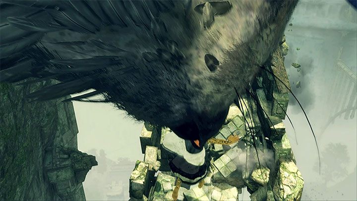 Wybij się na koniec ucieczki, a Trico złapie chłopczyka w pyszczek - Nakarmienie Trico i wydostanie się z sali z dużą kopułą | The Last Guardian - The Last Guardian - poradnik do gry