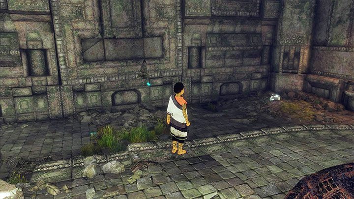 Beczka jest w mijanym bocznym pomieszczeniu i może tam dotrzeć tylko chłopczyk - Przetoczenie klatki i wyjście z ruin wraz z Trico | The Last Guardian - The Last Guardian - poradnik do gry