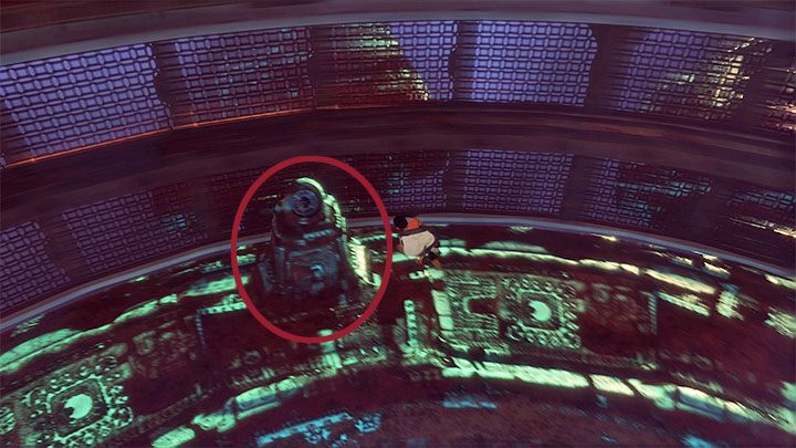 W nowej lokacji centralna półka jest nieruchoma, a okrągła platforma w jej zewnętrznej części porusza się z dużą prędkością - Rozwiązanie zagadki ze sferą (mistrz doliny) | The Last Guardian - The Last Guardian - poradnik do gry