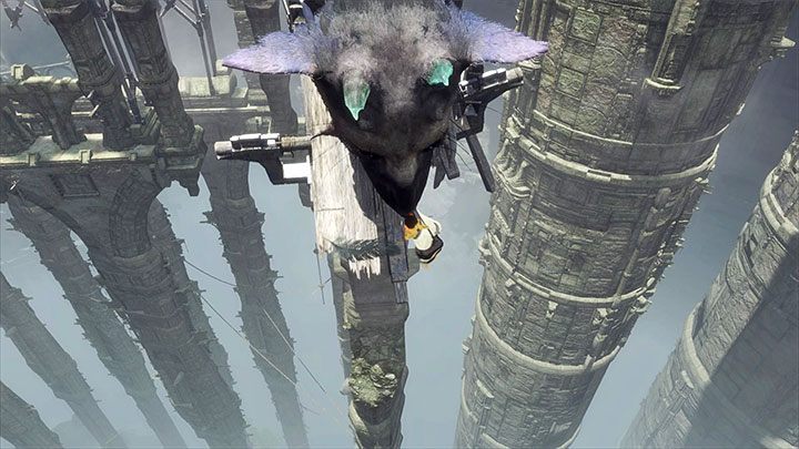 Z racji tego, że drabina jest uszkodzona nie możesz powrócić teraz na górę - Przejście po ogromnym rusztowaniu | The Last Guardian - The Last Guardian - poradnik do gry