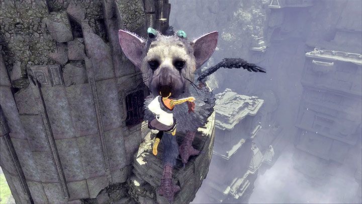 Trico złapie chłopczyka w locie - Wspinaczka po wieżach połączonych linami | The Last Guardian - The Last Guardian - poradnik do gry