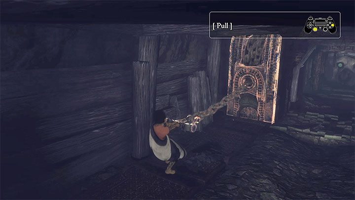 Skorzystanie z uchwytu zakończy się niepowodzeniem, ale musisz przynajmniej spróbować - Przejście przez kopalnię - The Last Guardian - poradnik do gry