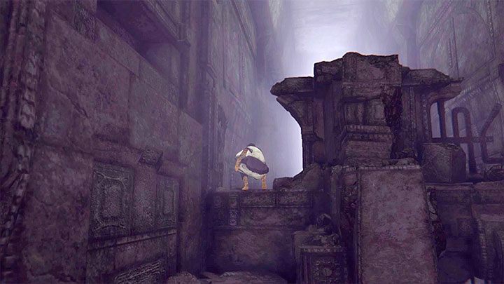 Zalicz krótką wspinaczkę przy częściowo zniszczonej konstrukcji - Przejście przez kopalnię - The Last Guardian - poradnik do gry