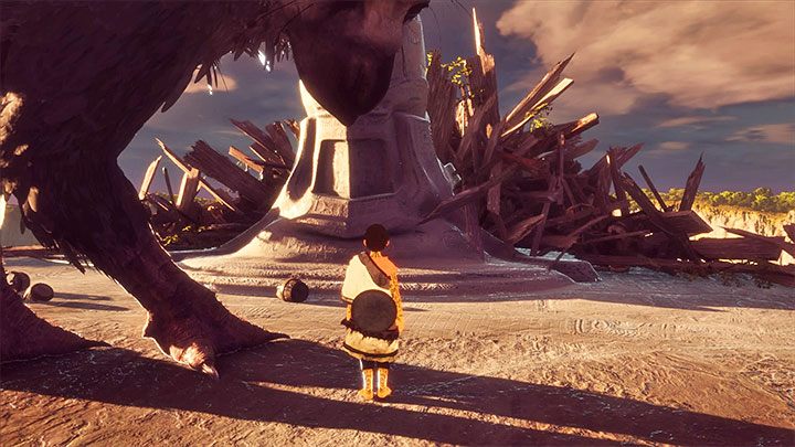 Po znalezieniu się na dachu wieży zacznij od wybrania się pokazanej na obrazku dziwacznej konstrukcji, która znajduje się na jej obrzeżach - Finałowa konfrontacja z wrogimi bestiami | The Last Guardian - The Last Guardian - poradnik do gry