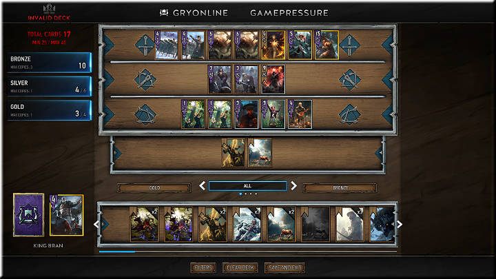 Na potrzeby poradnika wybrano Frakcję Skellige z kartą Lidera Król Bran - Tworzenie talii - Gwint - poradnik do gry