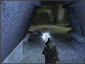 Wejdziesz dzięki temu na niewielki balkon na końcu którego jest dźwignia - Część 2b | Moria - Władca Pierścieni: Drużyna Pierścienia - poradnik do gry