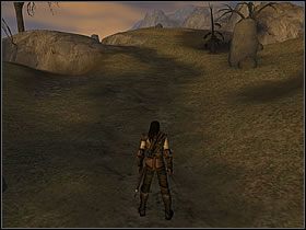 Wejdziesz do niewielkiej dolinki gdzie po obu stronach drogi znajduje się wiele pionowo postawionych skał - Część 1 | Weathertop - Władca Pierścieni: Drużyna Pierścienia - poradnik do gry