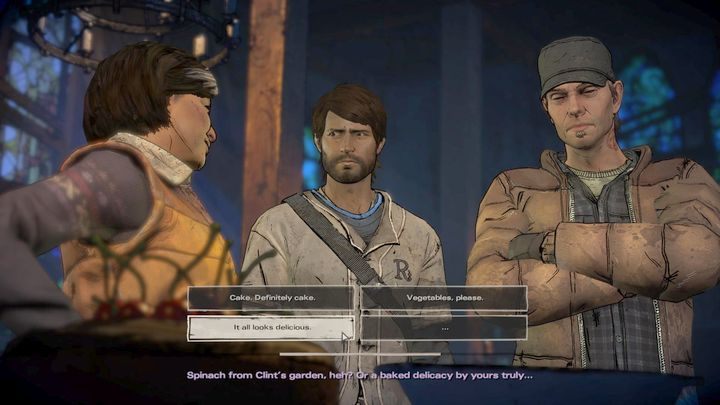 Kolejny rozdział rozpoczyna rozmowa z przywódcami New Frontier - Rozdział 3 - Shots Fired | Epizod 3 - Above the Law - The Walking Dead: The Telltale Series - A New Frontier - poradnik do gry