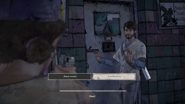 Rozdział rozpocznie się od momentu, w którym uciekliście przed zombiakami i schowaliście się w budynku - Rozdział 5 - Crime and Punishment | Epizod 3 - Above the Law - The Walking Dead: The Telltale Series - A New Frontier - poradnik do gry