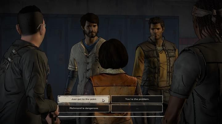 Po chwili, pojawi się Joan i będzie miał miejsce dalszy dialog - Rozdział 1 - Faces in the Crowd | Epizod 4 - Thicker than Water - The Walking Dead: The Telltale Series - A New Frontier - poradnik do gry