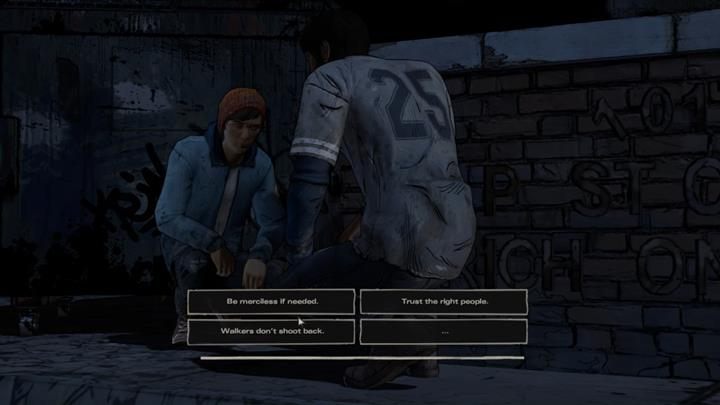 Wraz z Gabem zakradacie się do budynku z bronią - Rozdział 3 - Prayers for the Dead | Epizod 4 - Thicker than Water - The Walking Dead: The Telltale Series - A New Frontier - poradnik do gry