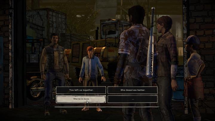 Ten ważny ma wybór podczas kłótni między Davidem i Javim, pod koniec trzeciego rozdziału - Ważne wybory | Epizod 5 - From the Gallows - The Walking Dead: The Telltale Series - A New Frontier - poradnik do gry