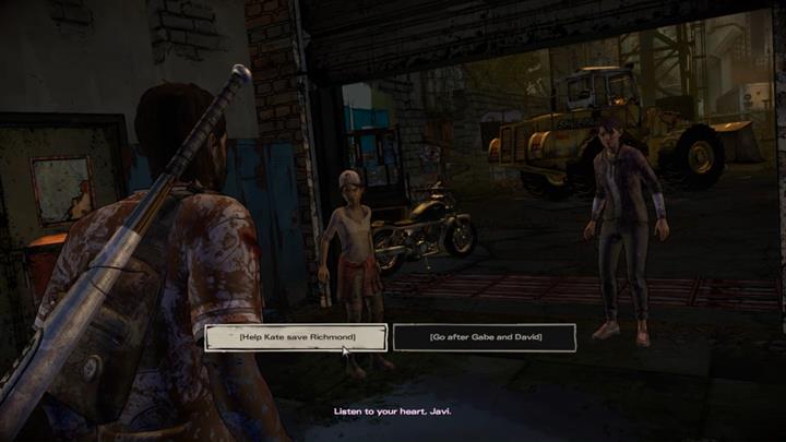 Ostatni ważny wybór ma również miejsce na koniec trzeciego rozdziału - Ważne wybory | Epizod 5 - From the Gallows - The Walking Dead: The Telltale Series - A New Frontier - poradnik do gry