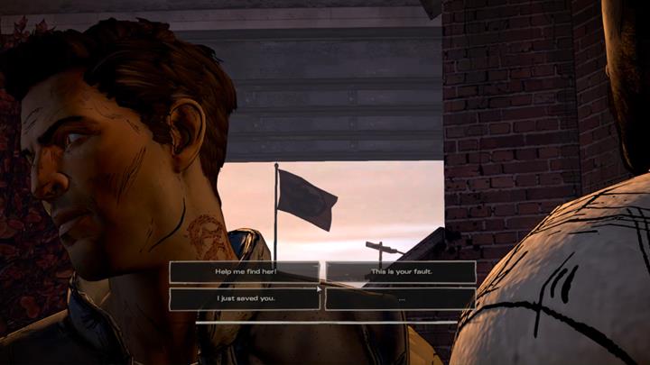Po rozmowie z rodzinką, wrócisz do teraźniejszych wydarzeń - Rozdział 1 - Sole Survivors | Epizod 5 - From the Gallows - The Walking Dead: The Telltale Series - A New Frontier - poradnik do gry