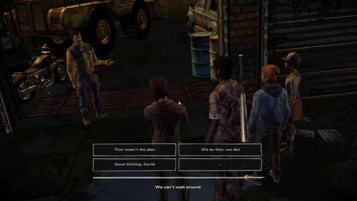 Niestety, David uzna, że czas uciekać i czeka cię ostra konwersacja z nim - Rozdział 3 - Family Values | Epizod 5 - From the Gallows - The Walking Dead: The Telltale Series - A New Frontier - poradnik do gry