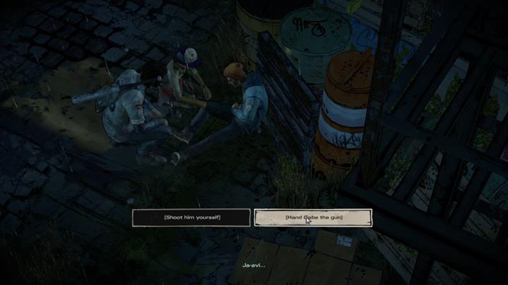 Gdy miasto będzie bezpieczne, udacie się w ślad za Gabem i Davidem - Rozdział 4 - Dark Victory | Epizod 5 - From the Gallows - The Walking Dead: The Telltale Series - A New Frontier - poradnik do gry