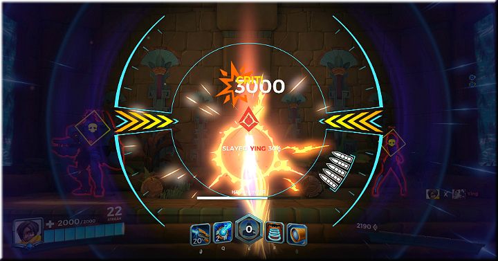 W trybie Headhunter górna część ciała przeciwnika oznaczona jest żółtym rombem - Kinessa - opis bohatera i taktyki | Bohaterowie w Paladins - Paladins: Champions of the Realm - poradnik do gry