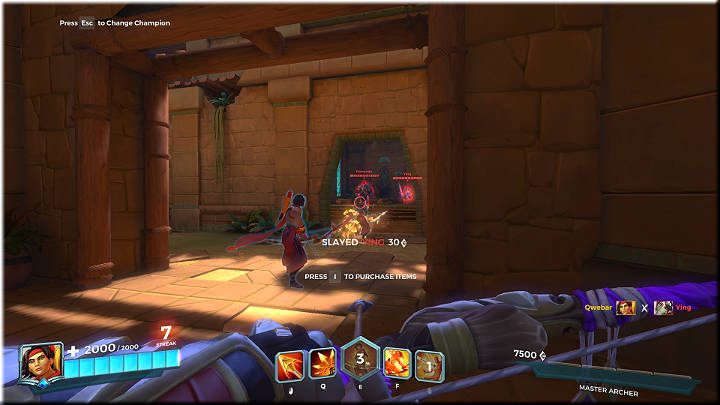 Po oddaniu strzału, Sha Lin pozostawia za sobą miraż własnej postaci - Sha Lin - opis bohatera i taktyki | Bohaterowie w Paladins - Paladins: Champions of the Realm - poradnik do gry