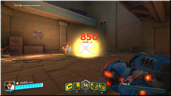 Wyrzutnia rakiet zadaje stałe obrażenia, które wynoszą 850 punktów - Drogoz - opis bohatera i taktyki | Bohaterowie w Paladins Champions of the Realm - Paladins: Champions of the Realm - poradnik do gry