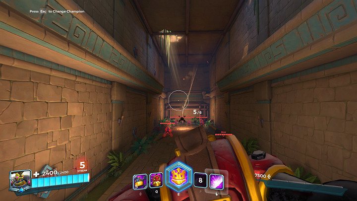 Po użyciu Poppy Bomb, Bomb King wyskakuje w powietrzę skąd może dalej atakować - Bomb King - opis bohatera i taktyki | Bohaterowie w Paladins - Paladins: Champions of the Realm - poradnik do gry