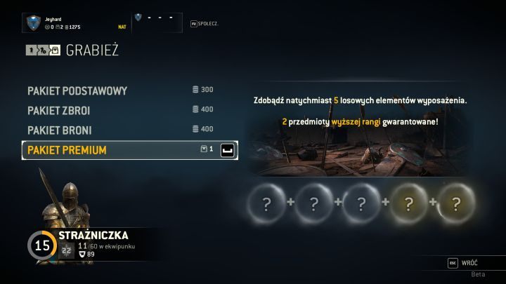 Zgromadzoną Stal wykorzystać można na paczki z przedmiotami. - Porady ogólne | For Honor - For Honor - poradnik do gry