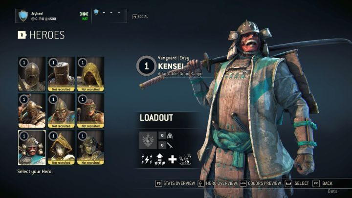 Kensei na ekranie wyboru postaci. - Kensei w For Honor - For Honor - poradnik do gry