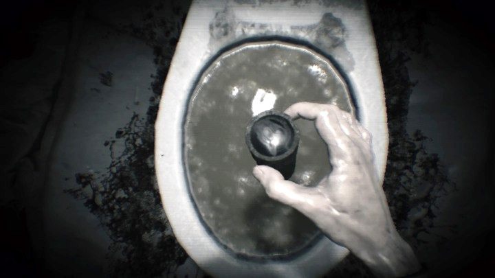 W toalecie znajdziesz zabrudzoną lunetę - Resident Evil 7: Główna sypialnia i pokój dziecięcy - solucja - Resident Evil 7 - poradnik, solucja