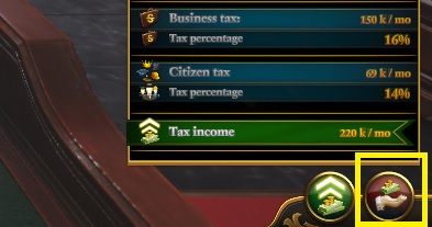 Kolejna funkcja omawianego panelu wiąże się z podatkami - Rada miasta w Urban Empire - Urban Empire - poradnik do gry