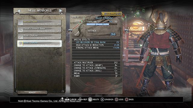 Bronie różnią się pod kątem efektów specjalnych - NiOh: Statystyki i znajomość broni - NiOh - poradnik do gry