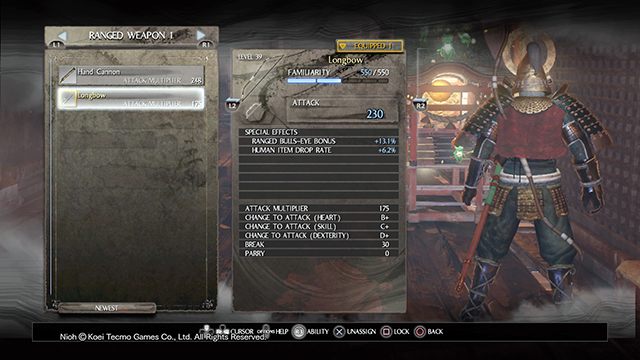 W przypadku broni dystansowej mamy dostęp do m.in. łuków i karabinów - NiOh: Klasy broni - NiOh - poradnik do gry