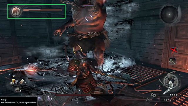 Kiedy znajdujemy się na obszarze Krainy Yokai, pasek wytrzymałości, otoczony jest czerwoną ramką - NiOh: Kraina Yokai - NiOh - poradnik do gry