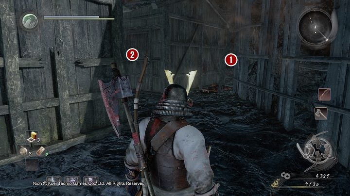 Będąc na dole udaj się najpierw na tyły budynku przed tobą [1] - NiOh: Wyspa Demonów cz.2 (Isle of Demons) - solucja, opis przejścia - NiOh - poradnik do gry