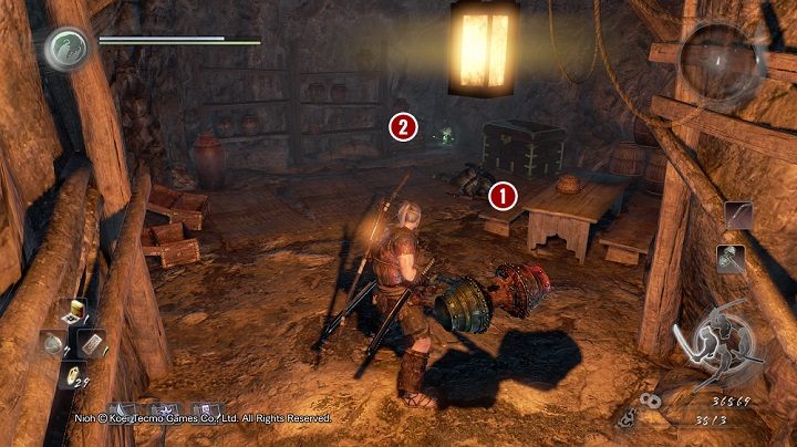 Dzięki pozbyciu się Nurikabe (nazwa przeciwnika udającego ścianę) możesz zdobyć kilka drobiazgów, a także dostać się do komnaty z samurajami - NiOh: Głęboko w ciemności (Deep in the Shadows) - solucja, opis przejścia - NiOh - poradnik do gry