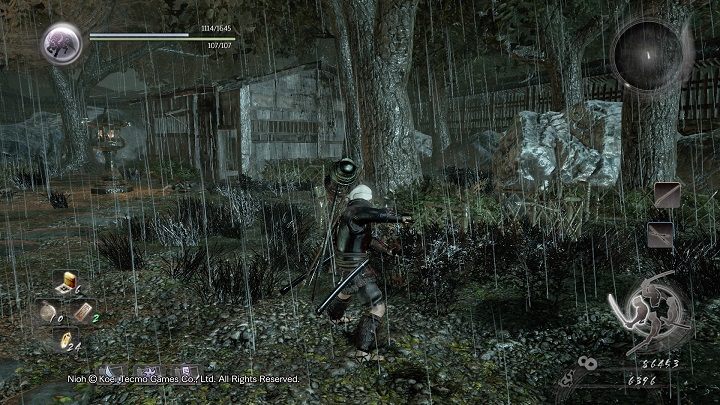 Przed tobą będą dwa budynki, których pilnują ninja - NiOh: Uśpiony kamień dusz (The Spirit Stone Slumbers) - solucja, opis przejścia - NiOh - poradnik do gry