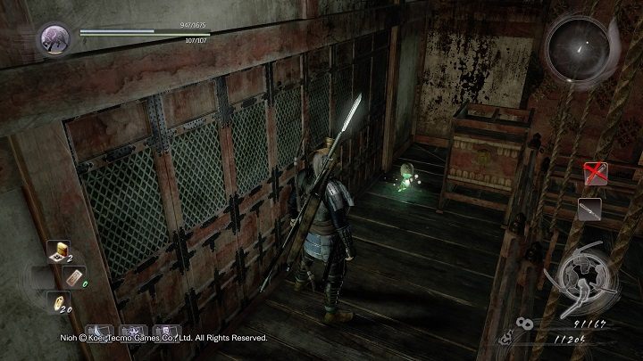 Zaraz po zjechaniu windą znajdziesz Kodamę - NiOh: Uśpiony kamień dusz (The Spirit Stone Slumbers) - solucja, opis przejścia - NiOh - poradnik do gry