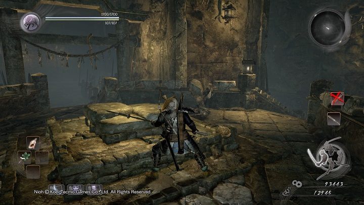 Dalsza droga prowadzi do widocznej na obrazku komnaty - NiOh: Uśpiony kamień dusz (The Spirit Stone Slumbers) - solucja, opis przejścia - NiOh - poradnik do gry