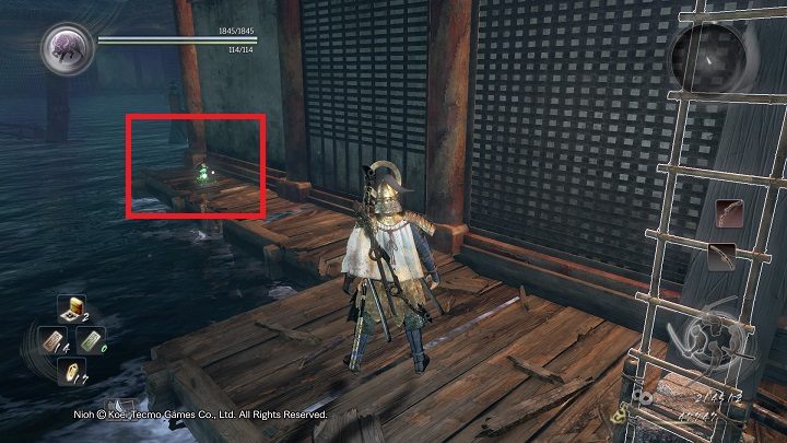 Zanim udasz się do dalszej części lokacji warto wejść na dach za pomocą przejścia, które wcześniej wskazałem - NiOh: Ocean znów ryczy (The Ocean Roars Again) - solucja, opis przejścia - NiOh - poradnik do gry