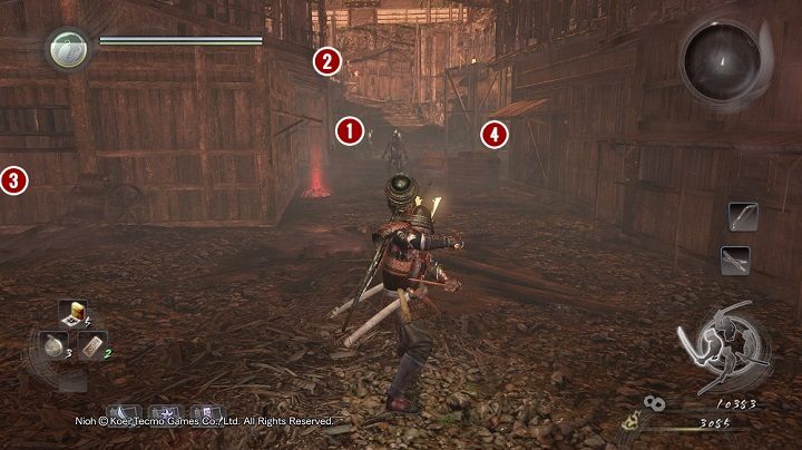 Z racji tego, że po ognisku nie został ślad, to przed sobą zobaczysz powyższy widok - NiOh: Śmierć bandytom (Death to Bandits) - solucja, opis przejścia - NiOh - poradnik do gry