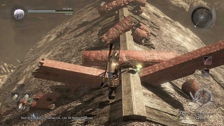 Na dachu środkowego budynku ukrył się kolejny Kodama - NiOh: Trzej gniewni bogowie (The Three Angry Gods) - solucja, opis przejścia - NiOh - poradnik do gry