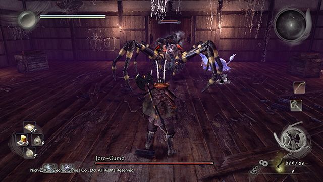 Walka odbywa się na arenie wewnątrz zamku - NiOh: Joro-Gumo - jak pokonać bossa? - NiOh - poradnik do gry