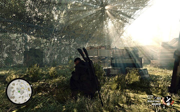 Ciężarówka z amunicją wewnątrz bazy - Znajdź skład oraz wóz z amunicją w lokacji Wiadukt Regilino | Sniper Elite 4 - Sniper Elite 4 - poradnik do gry
