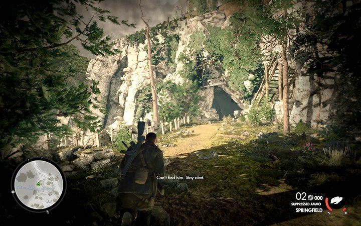 Wejście do tunelu od strony bazy - Odszukaj amerykańskiego pilota w lokacji Wiadukt Regilino | Sniper Elite 4 - Sniper Elite 4 - poradnik do gry