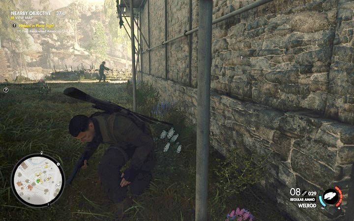 Przejdź za kościołem, gdy wrogowie są oszołomieni - Odszukaj amerykańskiego pilota w lokacji Wiadukt Regilino | Sniper Elite 4 - Sniper Elite 4 - poradnik do gry