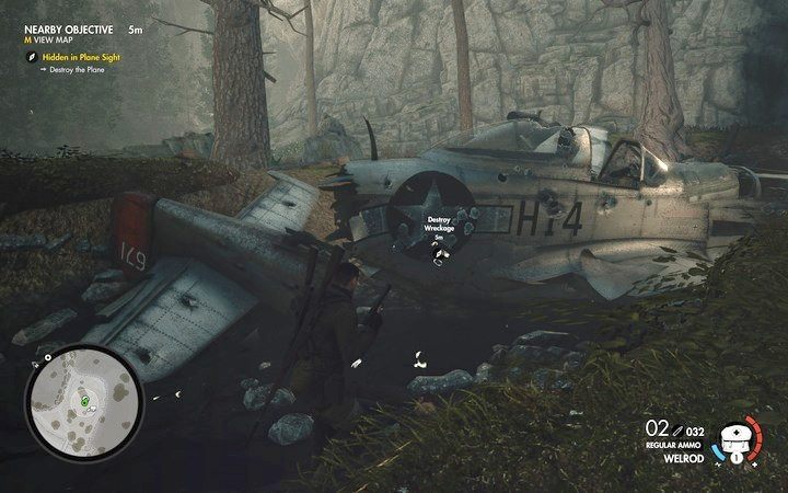 Na podłożenie ładunku na prototypie samolotu potrzebujesz kilku sekund... - Znajdź wrak samolotu w lokacji Wiadukt Regilino | Sniper Elite 4 - Sniper Elite 4 - poradnik do gry