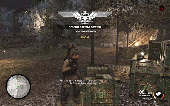 Wystarczy podejść do skrzynek, by cel zadania został zaliczony - Szczepionka i lokalizacja dostaw w lokacji Stocznia Lorino | Sniper Elite 4 - Sniper Elite 4 - poradnik do gry