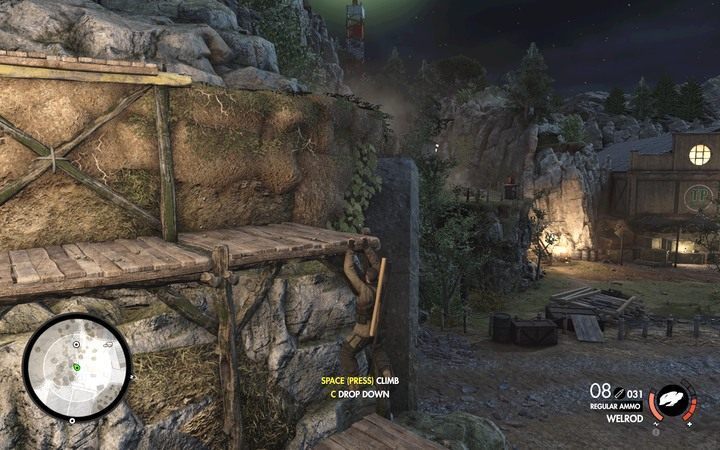 Przejście nad tunelem - bezpieczna droga, jeśli wokół dalej kręcą się wrogowie - Szczepionka i lokalizacja dostaw w lokacji Stocznia Lorino | Sniper Elite 4 - Sniper Elite 4 - poradnik do gry