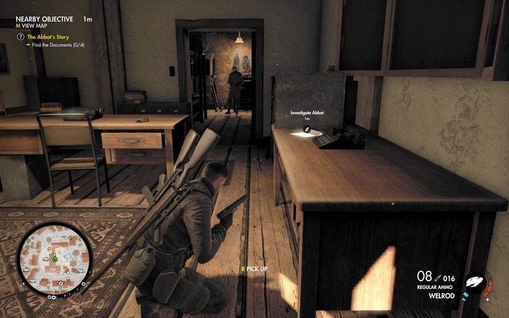 Pierwszy dokument - Zdobądź pierwszy dokument i kody do radia w lokacji Klasztor Abrunza - Sniper Elite 4 - poradnik do gry