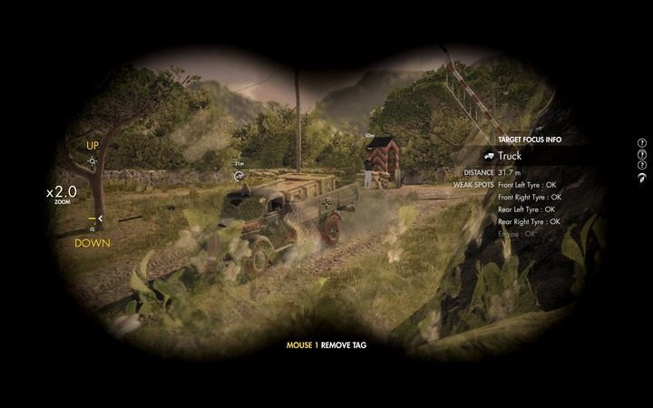 Oznacz pojazdy konwoju, aż Karl powie ci, że wszystko OK i możesz ruszać dalej - Jak zniszczyć pierwsze działo i radiostację w lokacji Klasztor Abrunza - Sniper Elite 4 - poradnik do gry