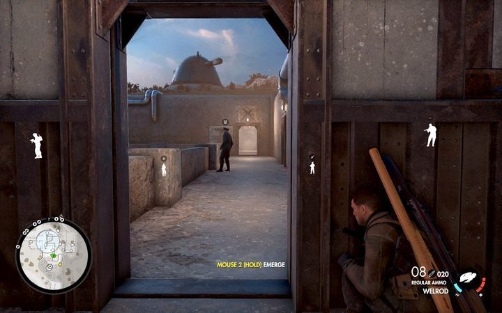 Przedostań się do biura przez balkon - Pierwsze działo i biuro kryptologiczne w lokacji Obiekt Magazzeno - Sniper Elite 4 - poradnik do gry